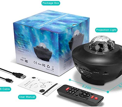 Projecteur LED de ciel étoilé coloré avec lecteur intégré de la musique