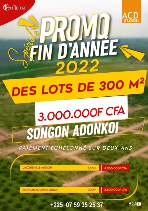 VENTE DE TERRAINS SONGON ADONKOI VENTE DE TERRAINS SONGON ADONKOI