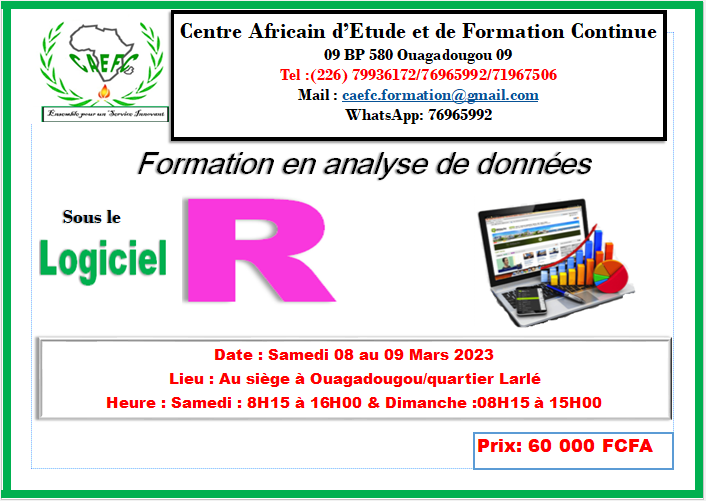 Formation en analyse de données statistiques sous le logiciel R