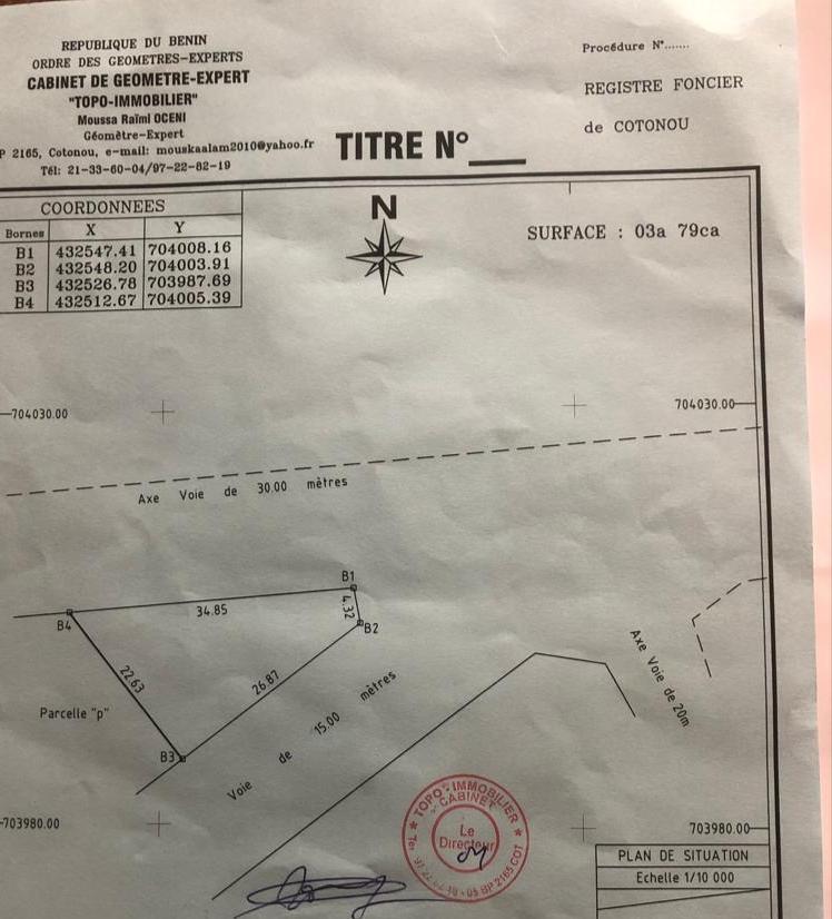 PARCELLE DE 379M² À VENDRE À COTONOU CEG HOUÉHYIHO À 150M EN FACE DE L'ÉCHANGEUR