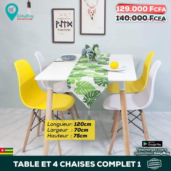 Table à Manger et 4 Chaises