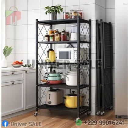 Étagère pliable en métal à 5 niveaux