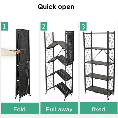 Étagère pliable en métal à 5 niveaux