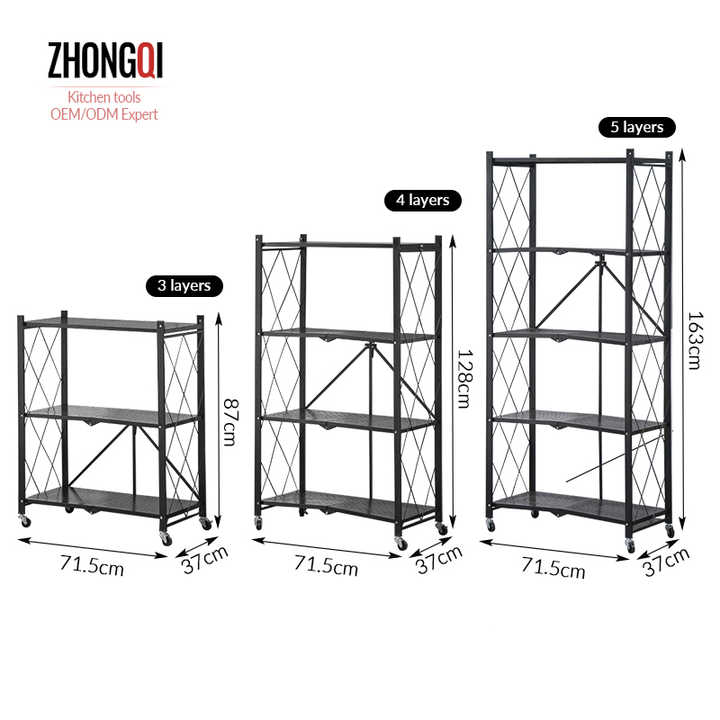 Étagère pliable en métal à 5 niveaux