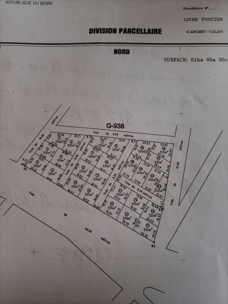 plusieurs parcelles sur un domaine titre foncier