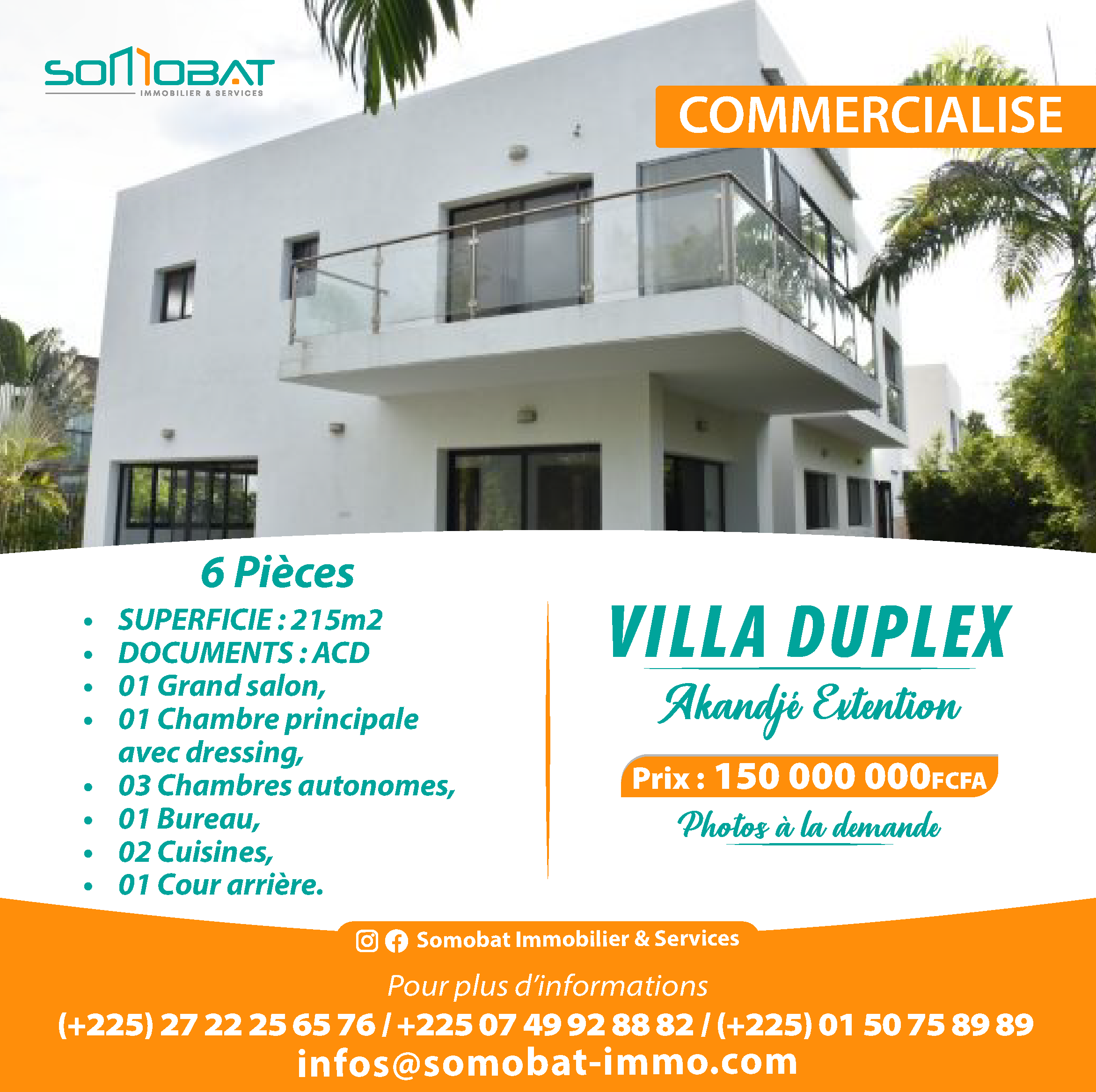 Vente d'une Villa Duplex (Akandjé Extension)