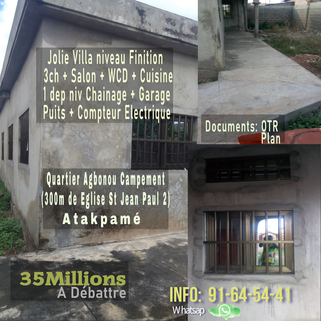 Villa à vendre à Atakpamé ( Agbonou Campement)