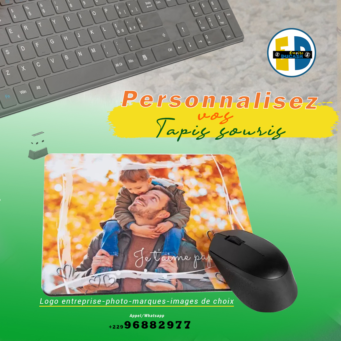 Tapis De Souris Personnalisable Avec Repose-poignet Gel - Confort Ergonomique - Anti-dérapant - Idéal Bureau/jeu