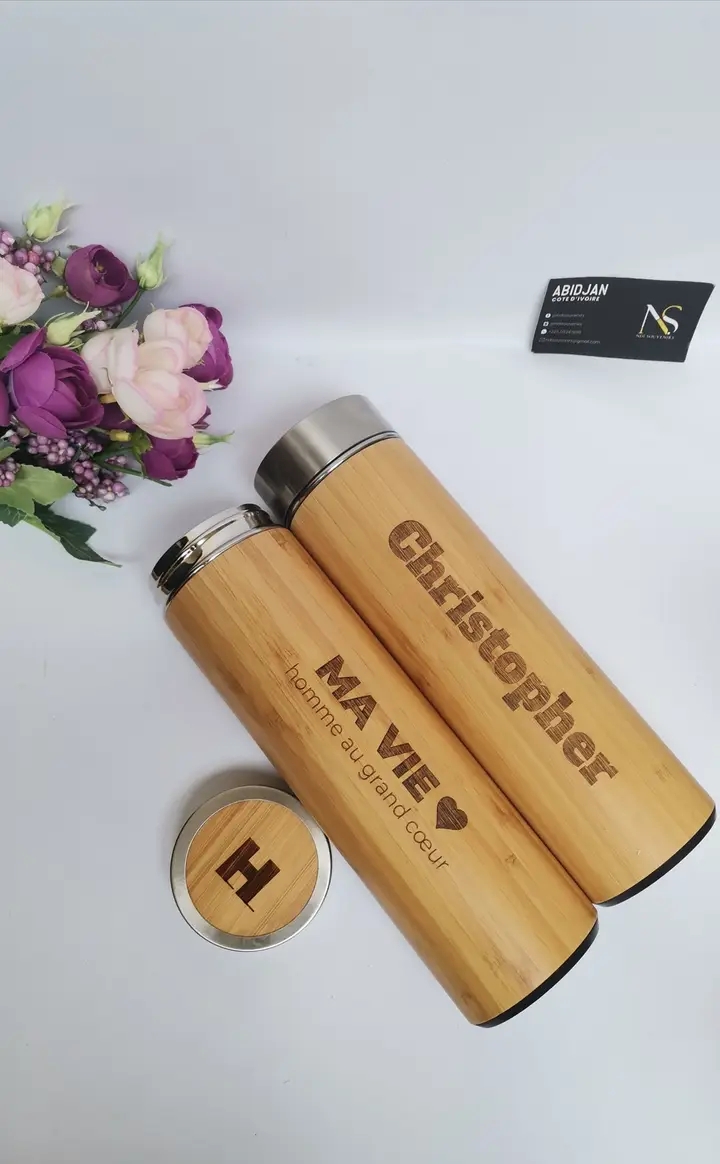 thermos en bois personnalisé