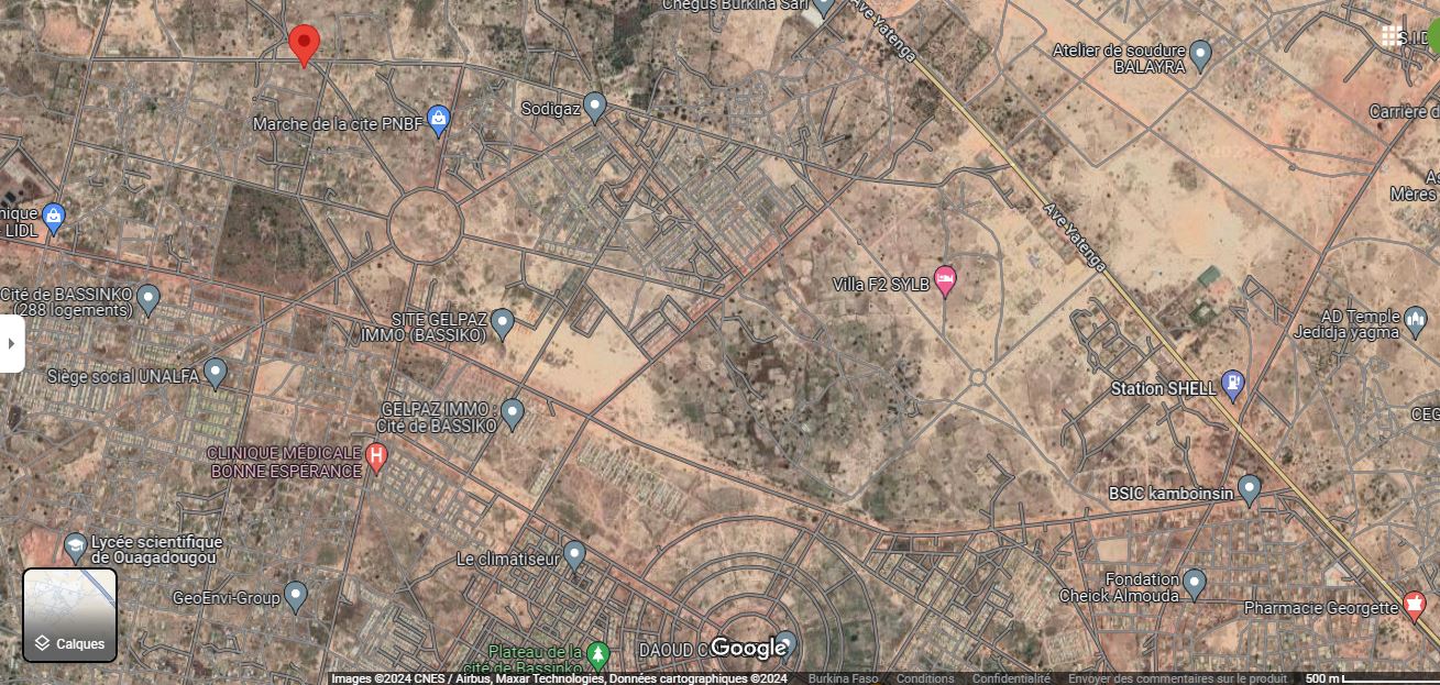 PARCELLE DE TYPE PAN COUPÉ D'UNE SUPERFICIE DE 342 M2 EN VENTE À OUAGADOUGOU QUARTIER BASSINKO