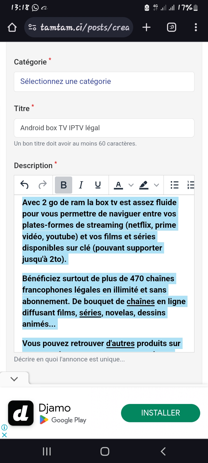 Android box tv iptv légal