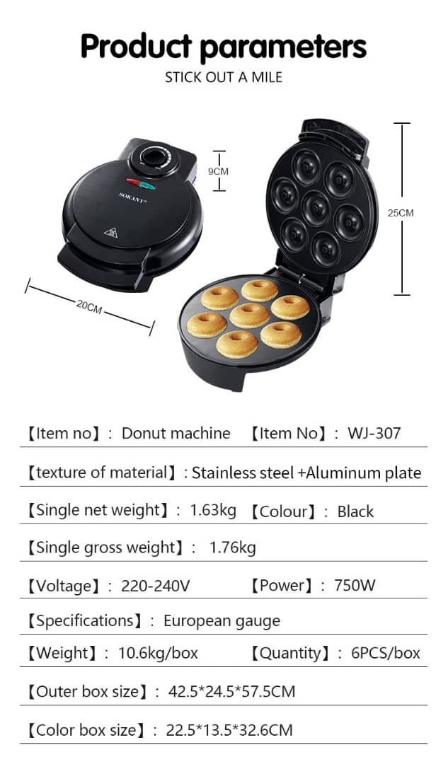 Machine à beignets antiadhésive à 7 fentes