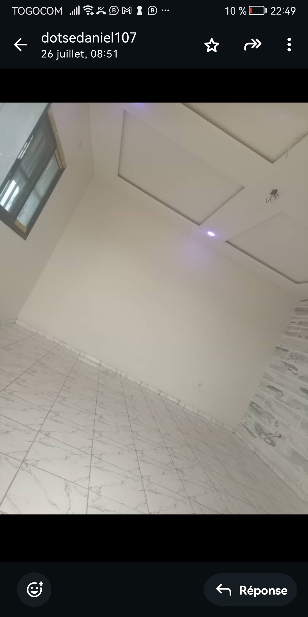 chambre salon WC Douche interne