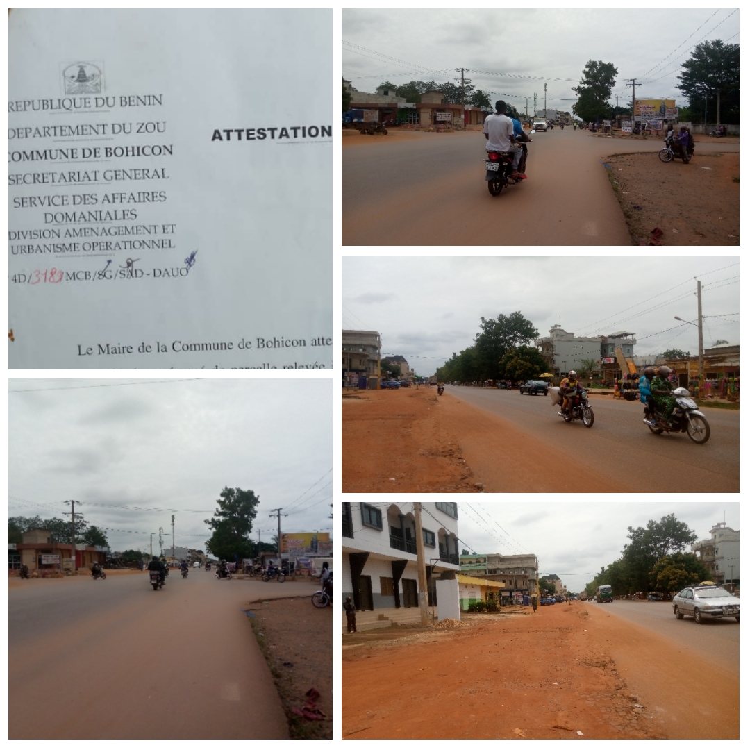 PARCELLE RECASÉE AU BORD DU GOUDRON AXE (BOHICON - ABOMEY) SISE À BOHICON À VENDRE.