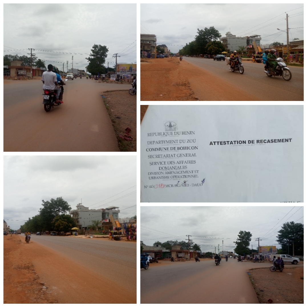 PARCELLE RECASÉE AU BORD DU GOUDRON AXE (BOHICON - ABOMEY) SISE À BOHICON À VENDRE.