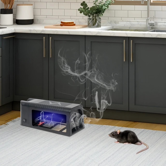 Piège Électrique Pour Souris 2000V - Professionnel, Avec Gouttière à Appât, Protection Anti-Choc, Réutilisable - Pour Maison, Garage