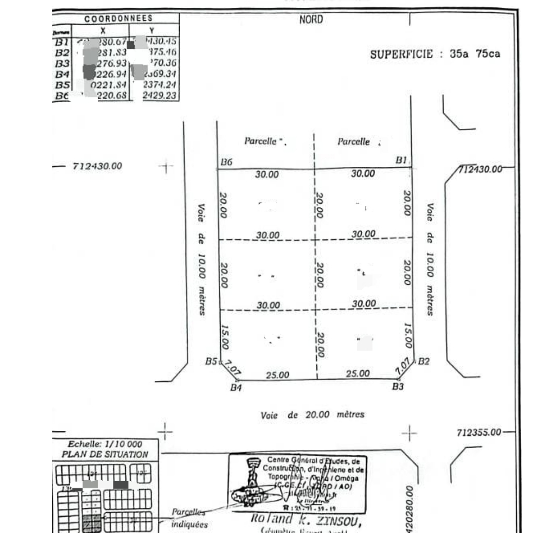 PARCELLIE AVEC TITRE FONCIER SISE À OUÈDO CENTRE À VENDRE. PARCELLIE AVEC TITRE FONCIER SISE À OUÈDO CENTRE À VENDRE.