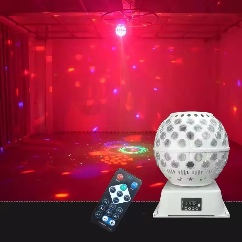 Boule Disco rotative stroboscopique, lumière de scène en cristal, effet magique