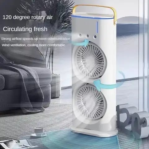 Humidificateur double ventilateur rechargeable