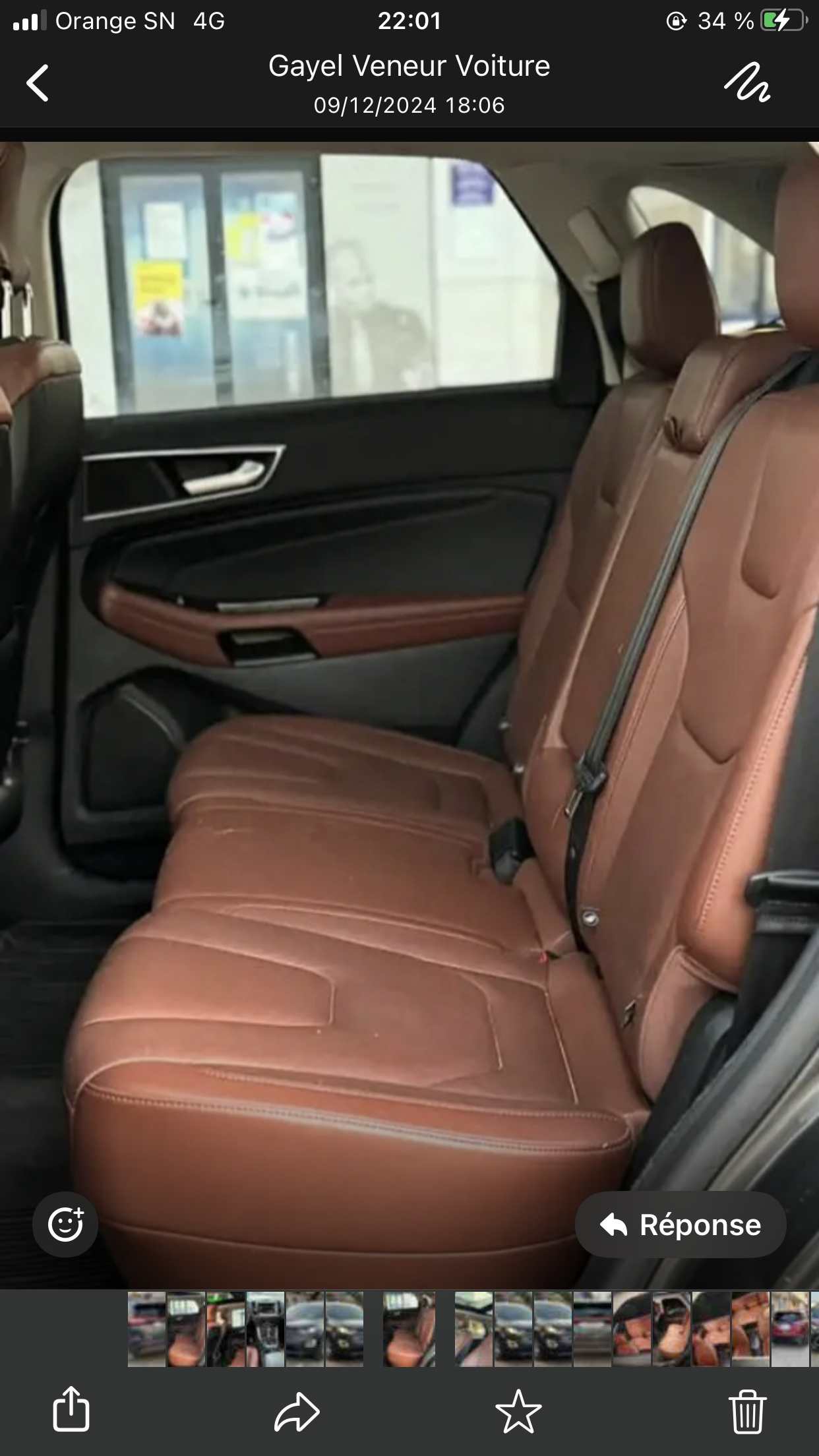 Ford Edge Titanium année 2016 automatique essence full option toit ouvrant intérieur cuir grand écran tactile caméra de recul radar version 4*4 venant 6 cylindre déjà dédouaner prix 12 millions 500