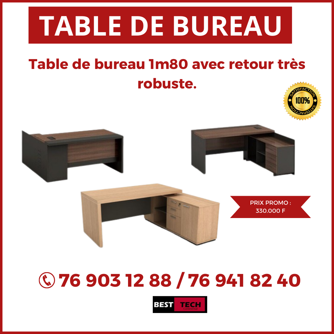 TABLE & FAUTEUIL DE BUREAU DE QUALITE A VENDRE