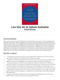 livre pdf les Lois de la nature humaine