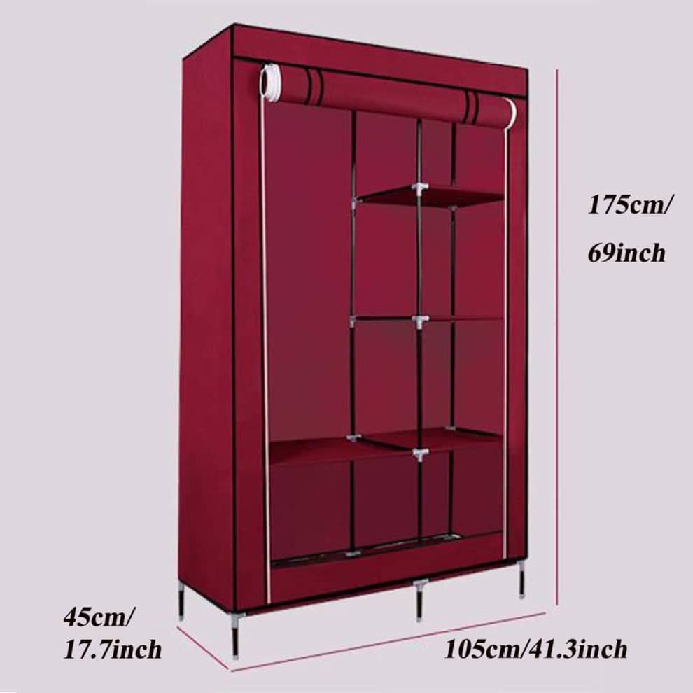 Armoire en tissu à 2 colonnes démontable