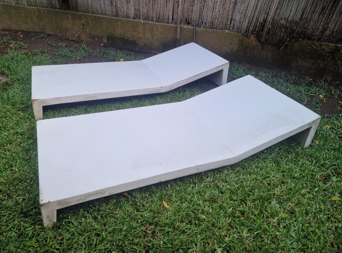 Lot de 2 transats en fibre de verre