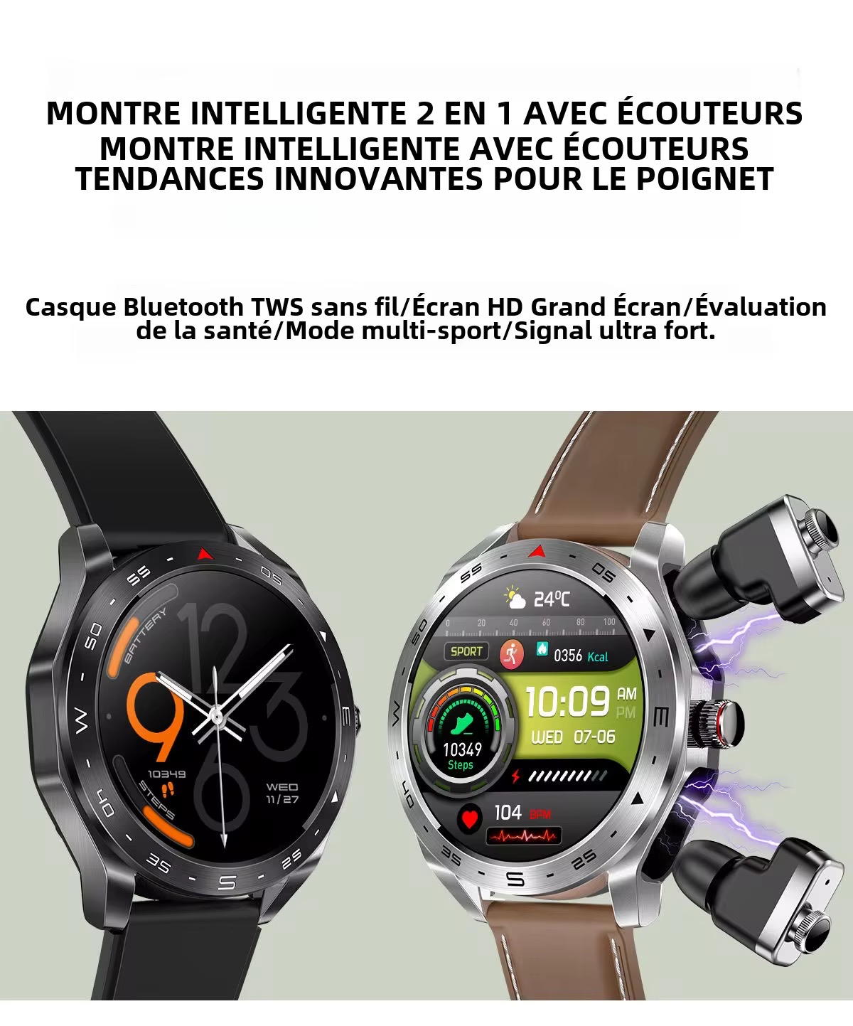 Montre Écouteur Tactile 3en1 Montre Écouteur Tactile 3en1