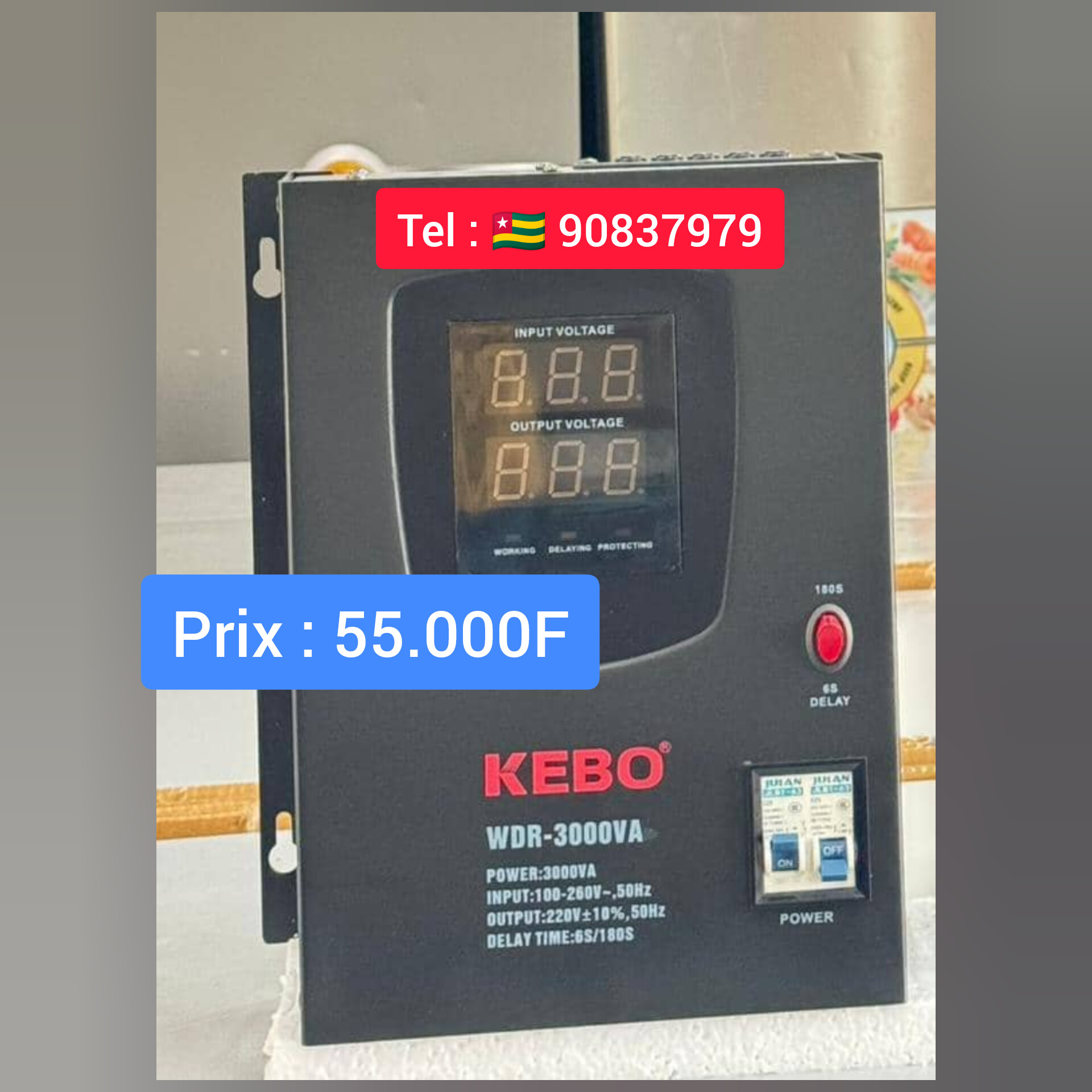 Régulateur mural 3000va