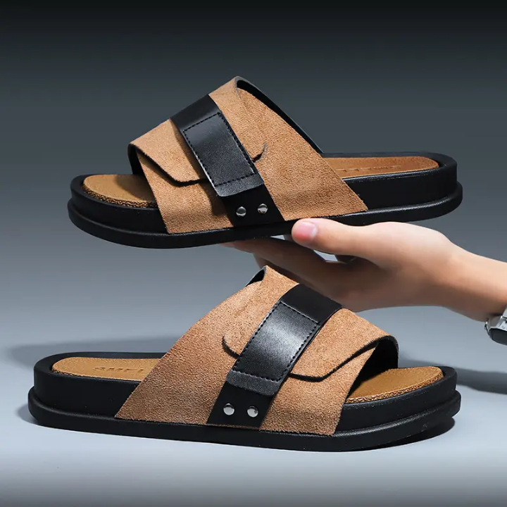 Sandales homme cuir suédé & PU | Confort premium & style moderne Sandales homme cuir suédé & PU | Confort premium & style moderne