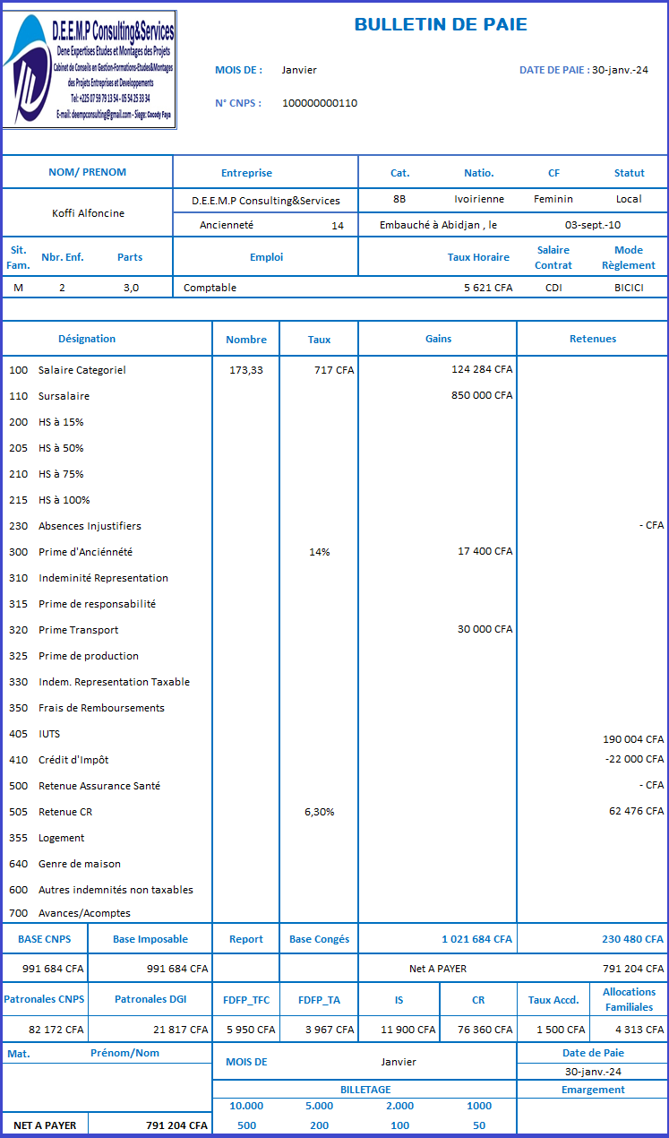 Bulletins automatisés de Paie Bulletins automatisés de Paie