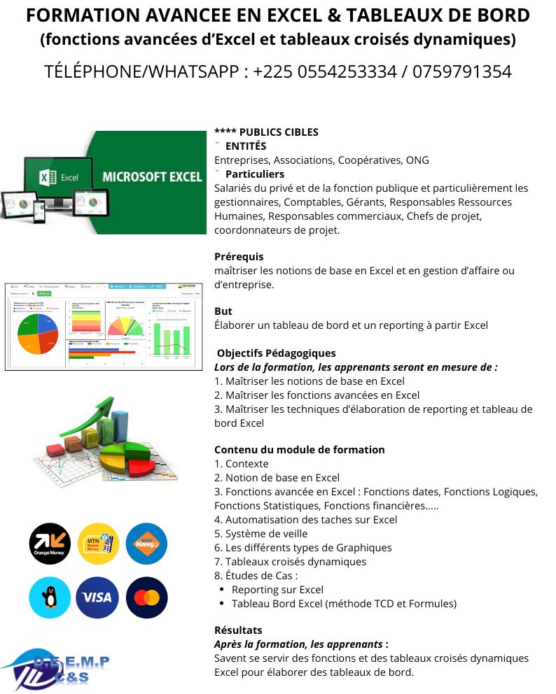 Formation Excel – Maîtrisez les outils indispensables pour votre réussite professionnelle !