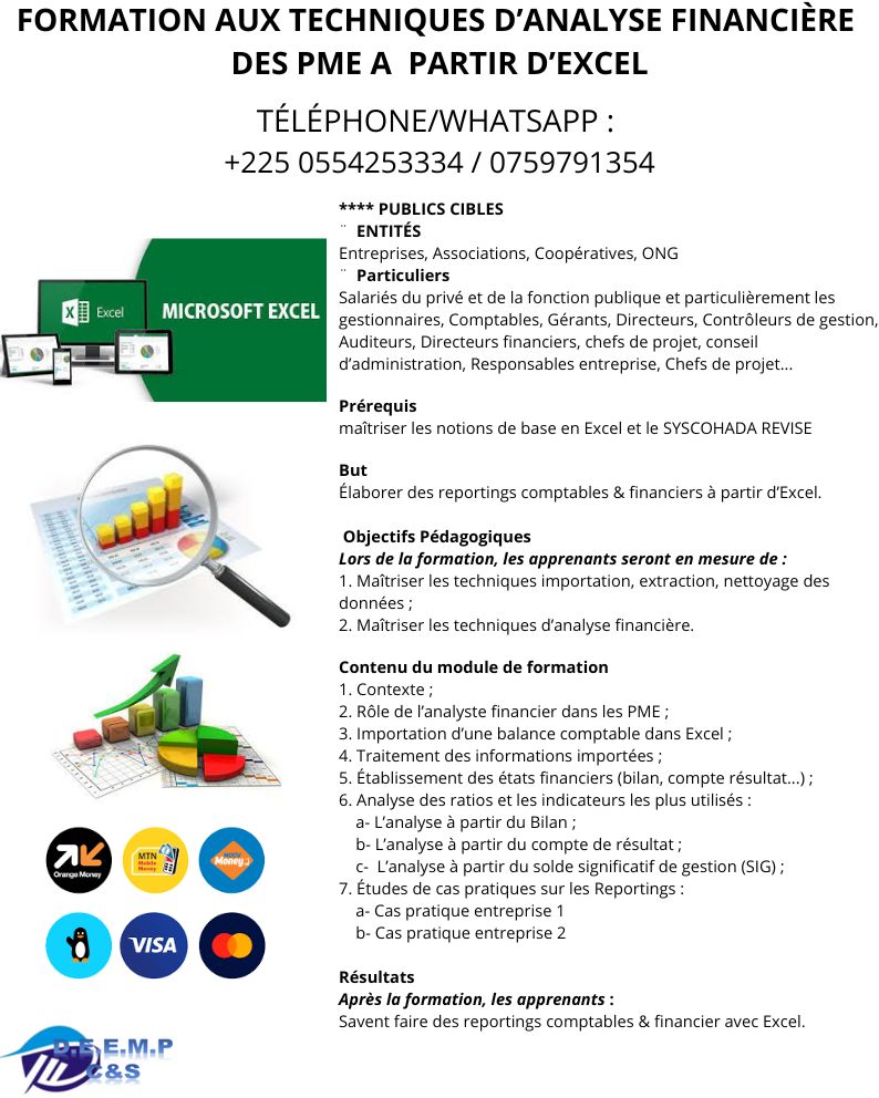 Formation aux "Techniques d'Analyse Financière avec Excel"