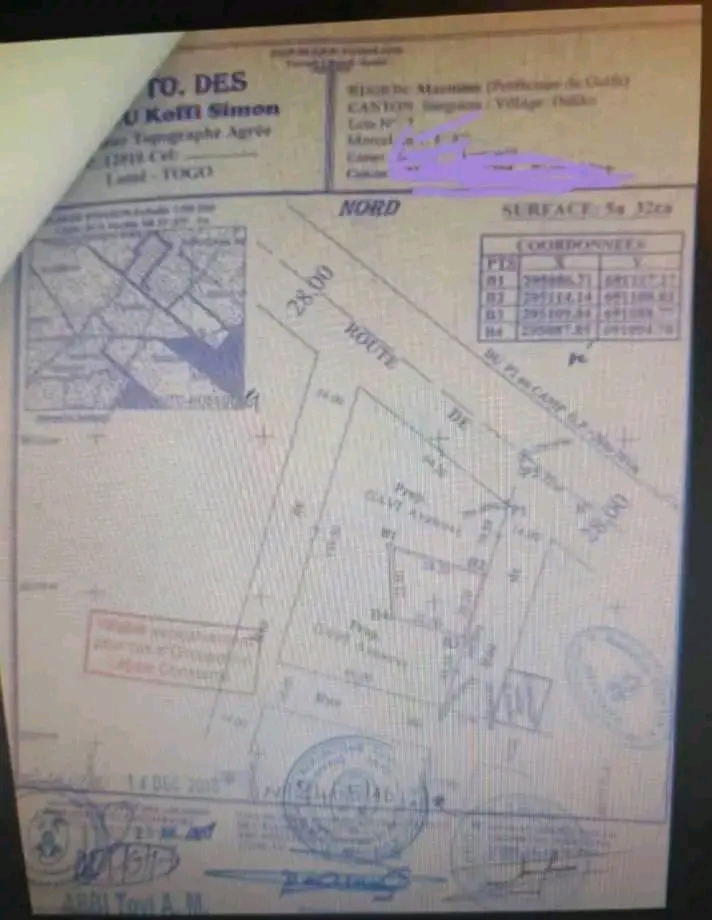 Terrain en vente à Agoè Atiomé