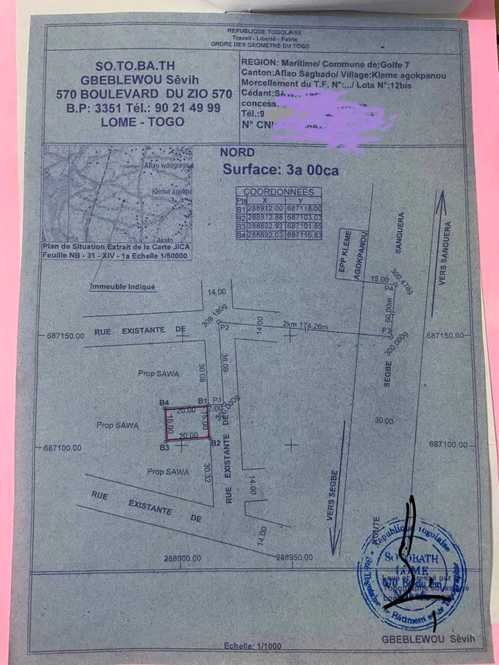 Terrain en vente à Sagbado_Klémé