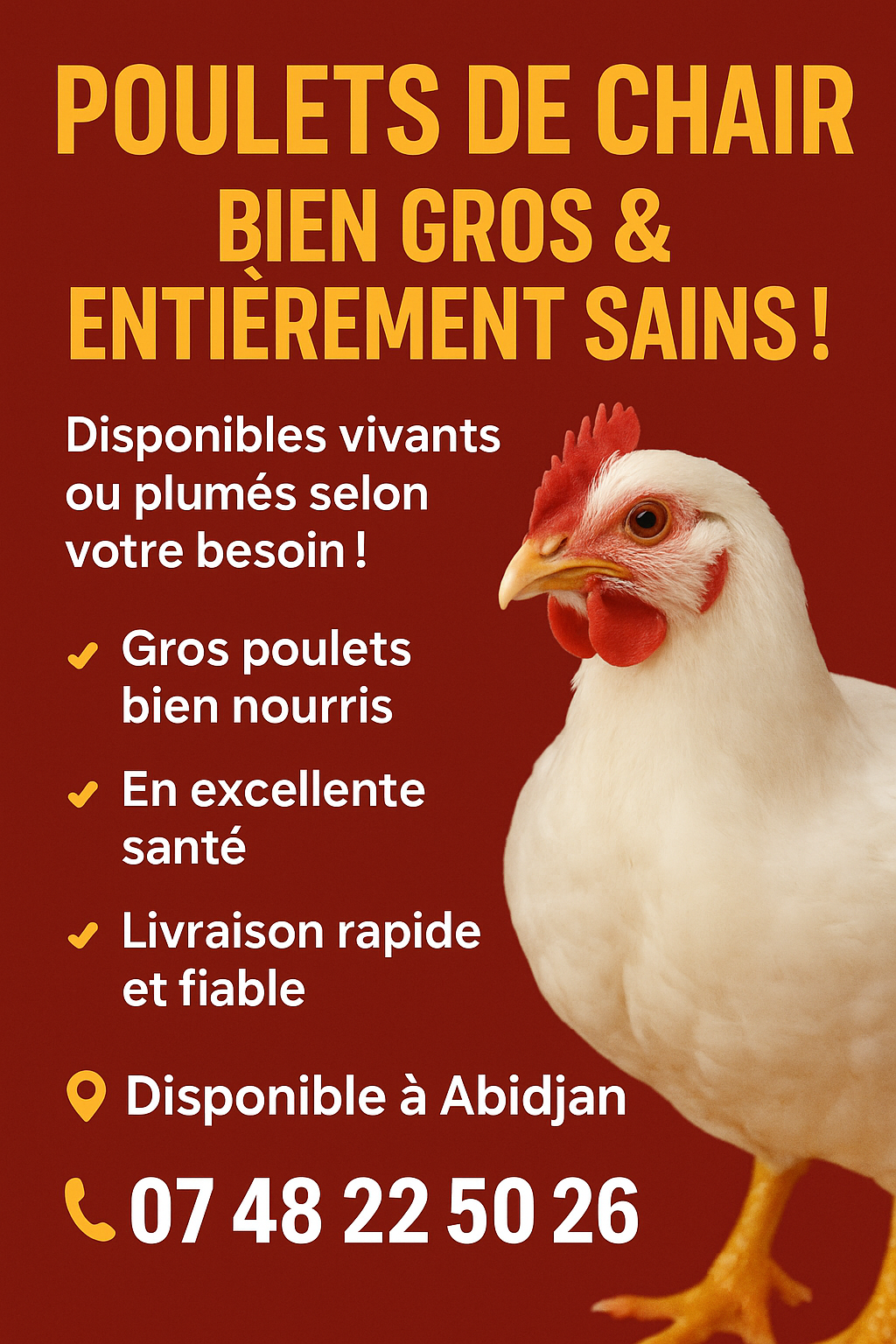 vente de poulet de chair vente de poulet de chair