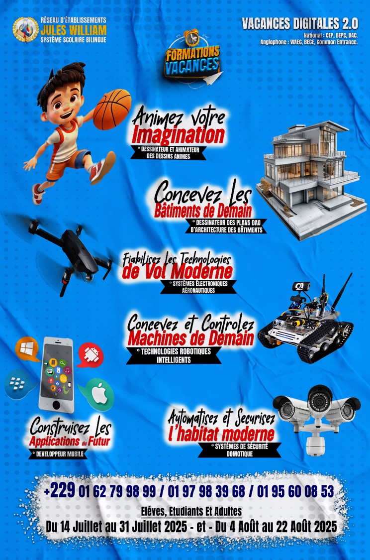 Formations Tech Été 2025 pour Jeunes – Dessin, Robotique, Dev Mobile & + chez Jules William Formations Tech Été 2025 pour Jeunes – Dessin, Robotique, Dev Mobile & + chez Jules William