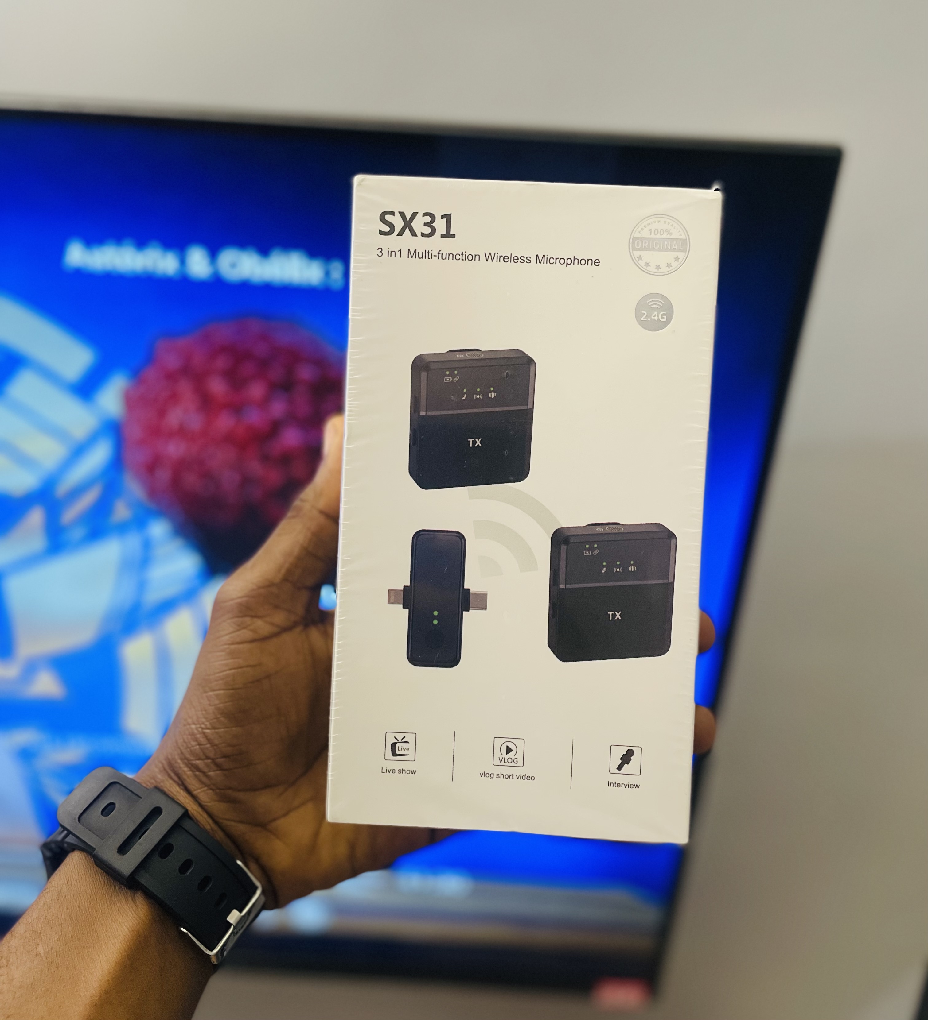 Microphone Cravate Sans Fil SX31 (3-en-1)